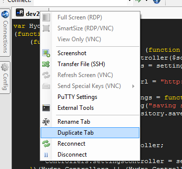 mRemoteNG — tabs