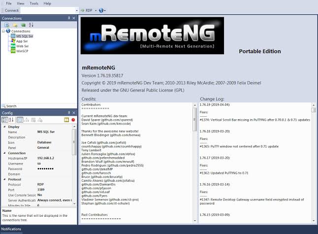 mRemoteNG — v1.76.19
